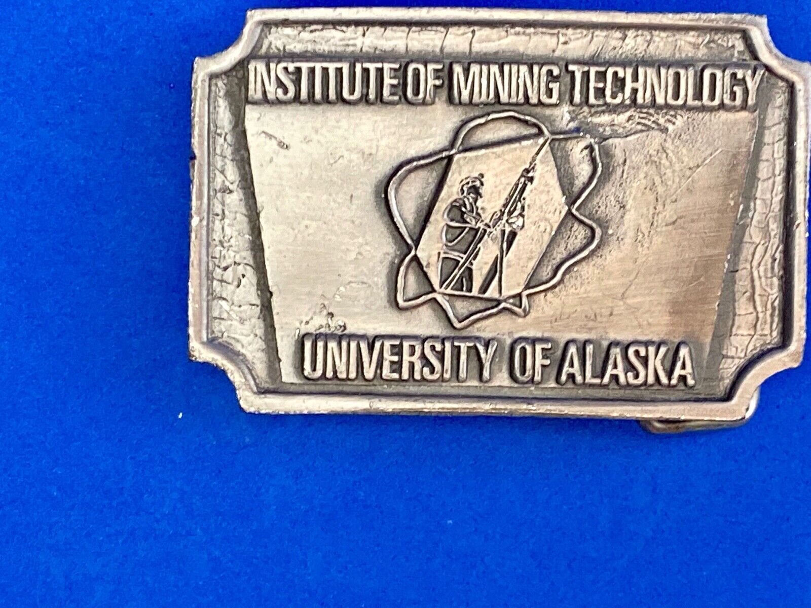 Vintage Institute of mining technology belt buckle - University of Alaska 