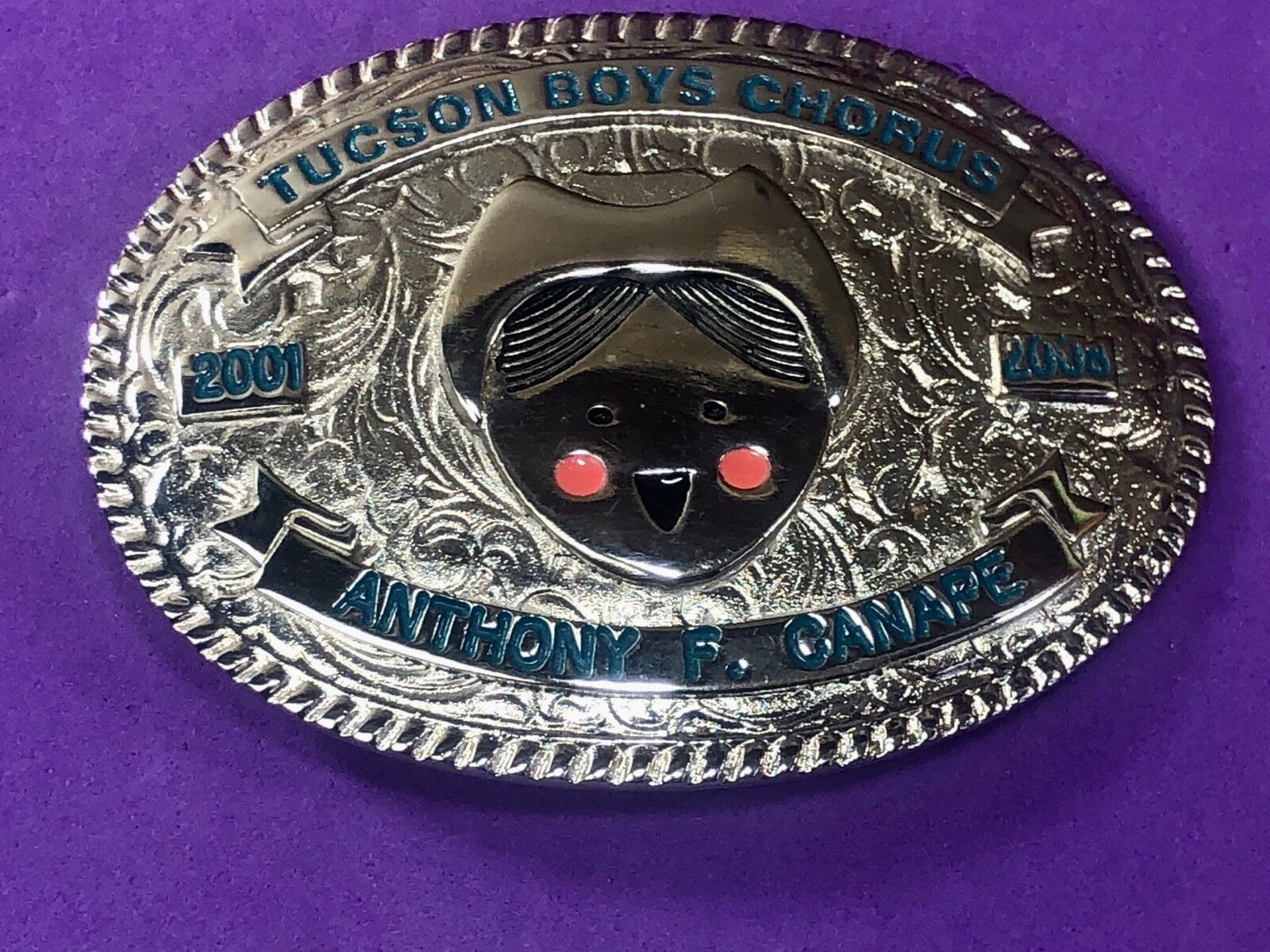 Award type Tucson Boys Chorus belt buckle Arizona AZ by Creative Casting / Texas