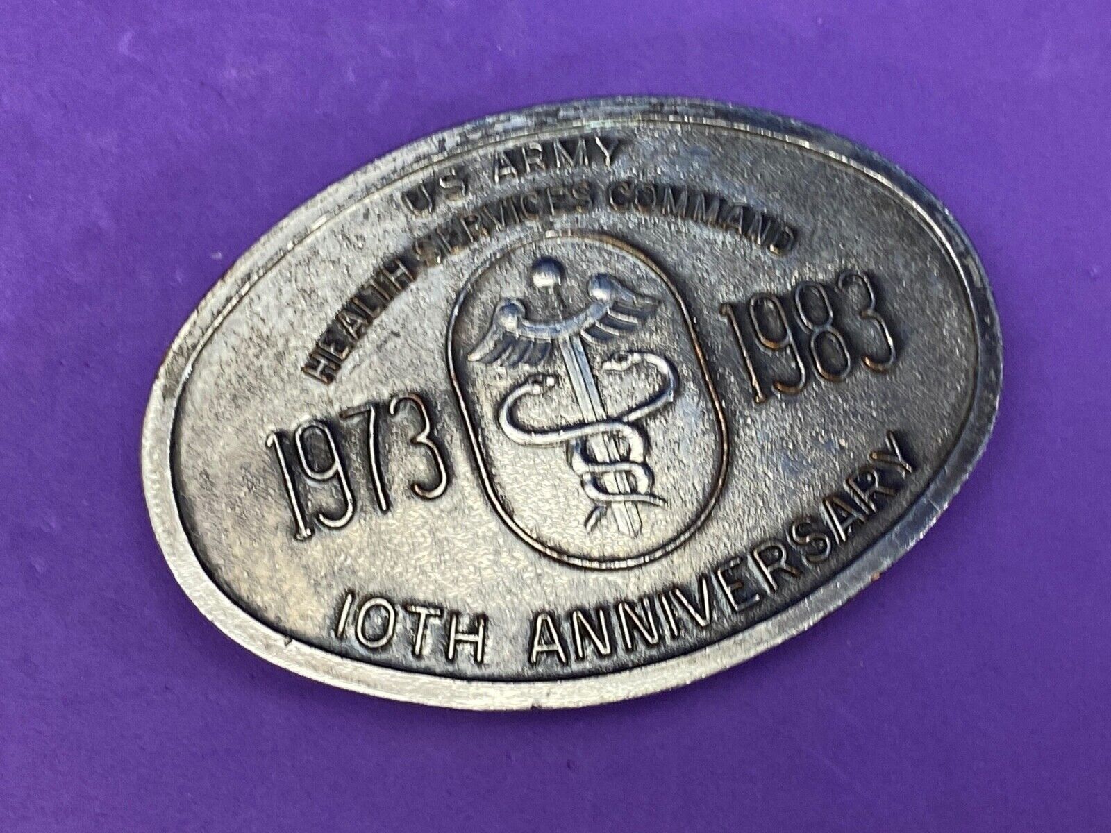 America US Army Health Services Command tenth anniversary BELT BUCKLE #1350