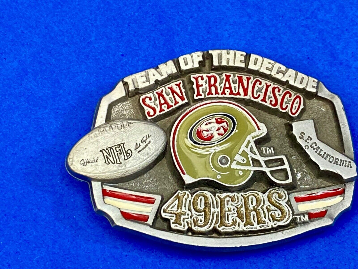90s Vintage San Francisco 49ers Team of the Decade 1990 Belt Buckle Only 10,000