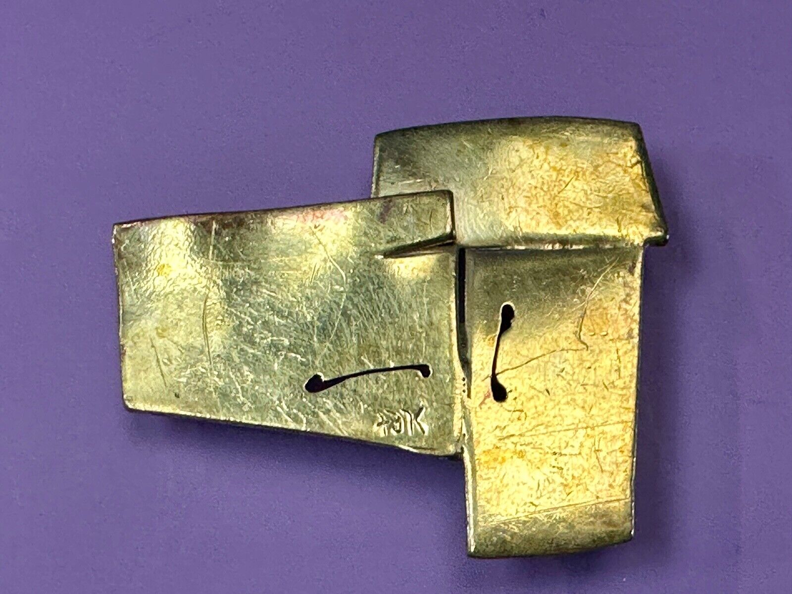 Artisan Brass Abstract Crumpled Paper Art Hippy Belt Buckle