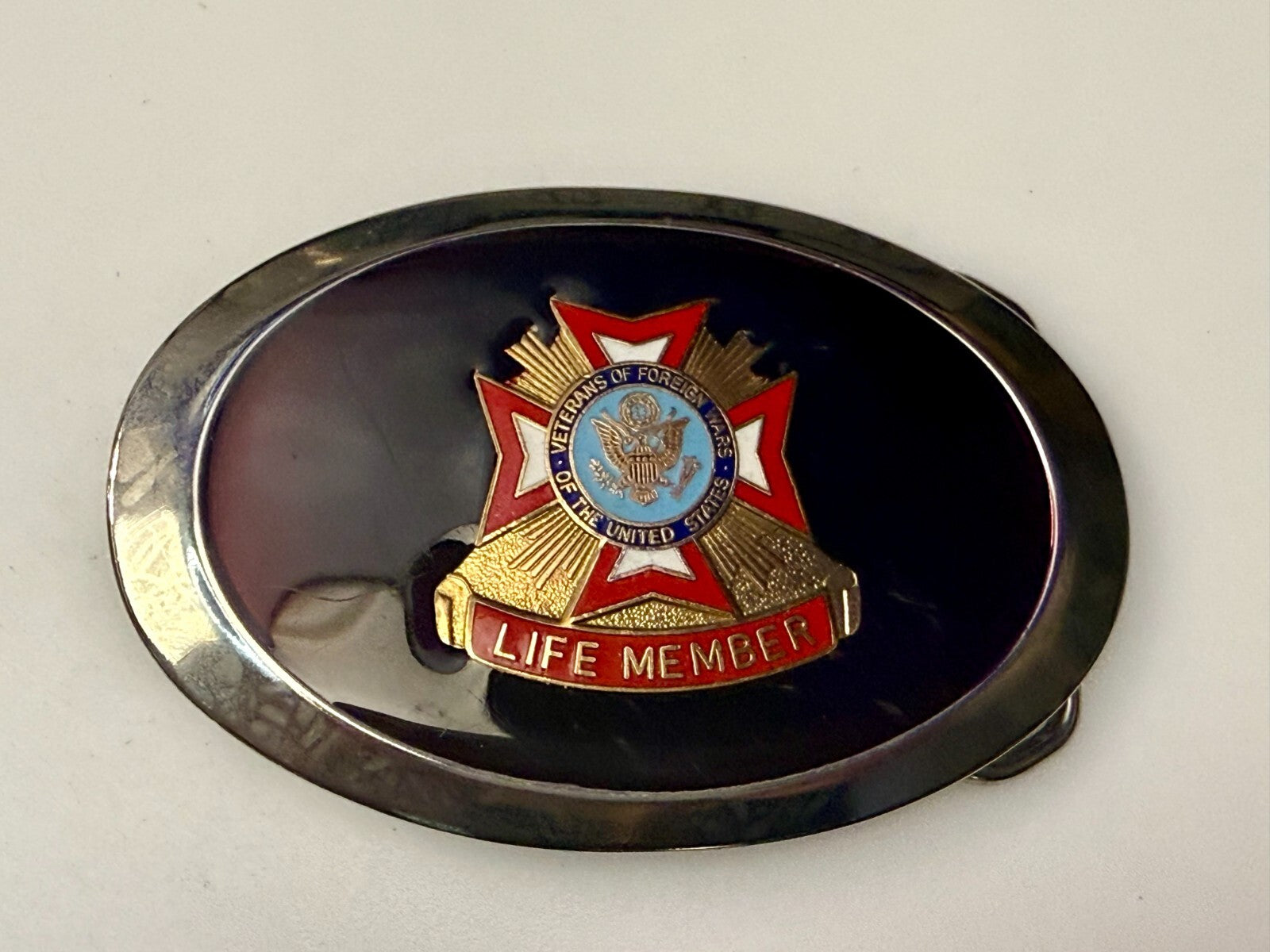 Veterans of Foreign Wars of United States Life Member Commemorative Belt Buckle