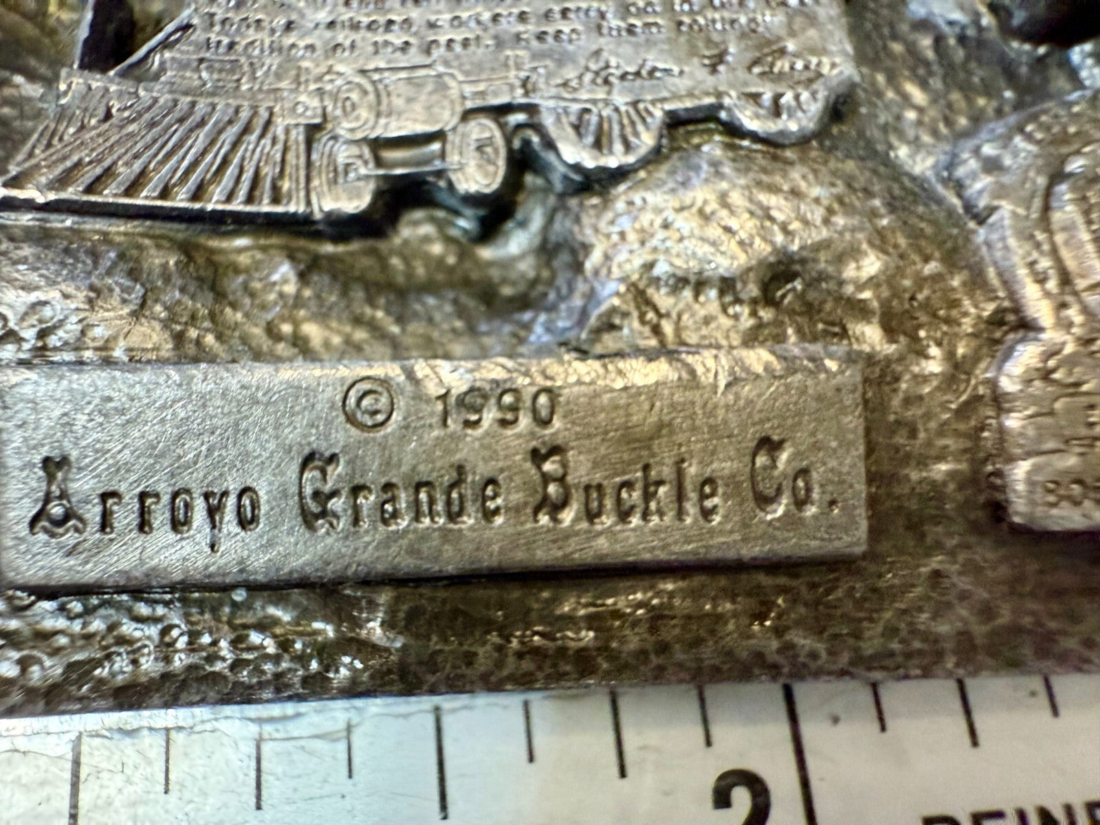 American Railroad Commemorative Locomotive Train 1990 Arroyo Grande Belt Buckle