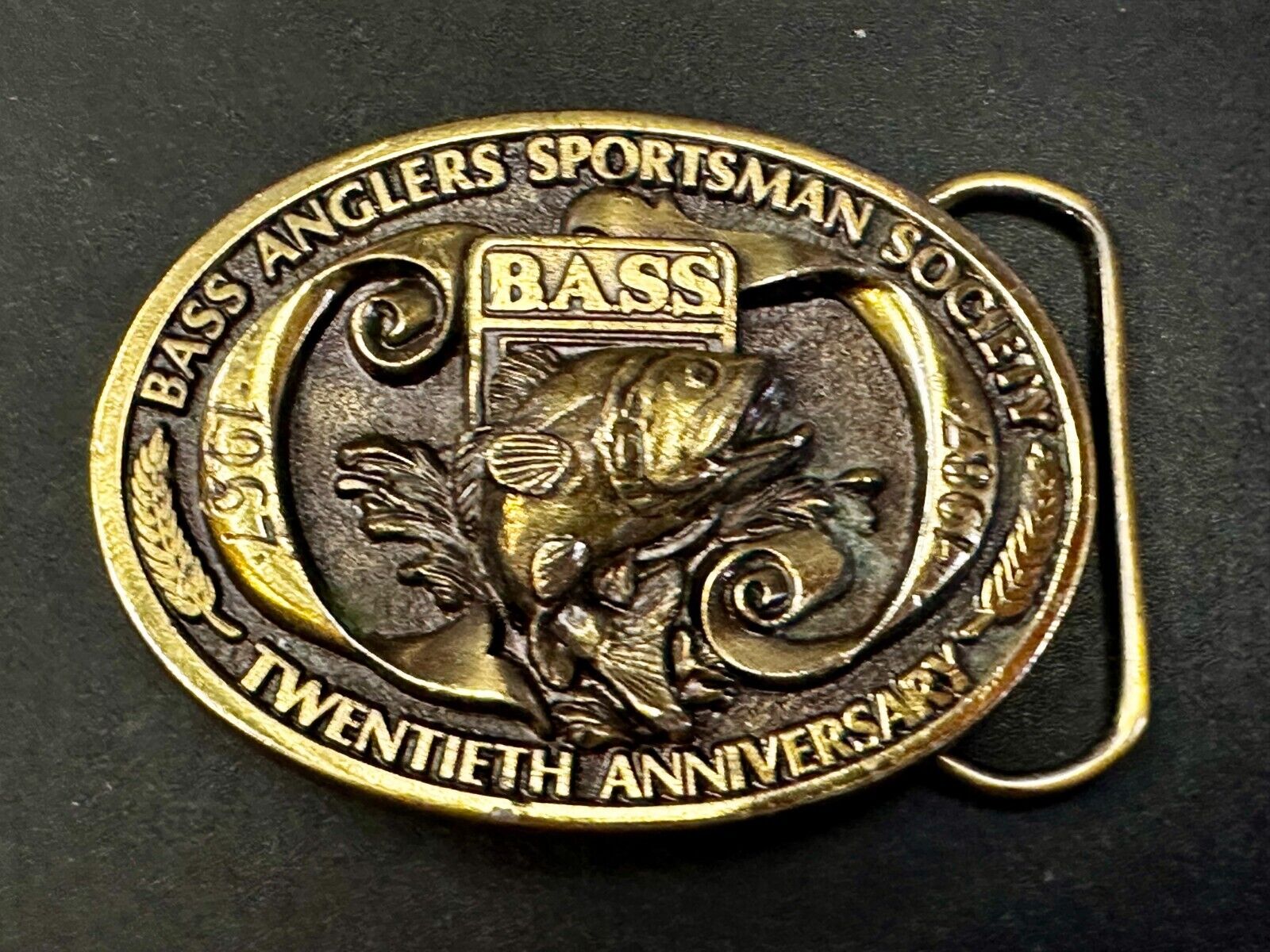 Bass Anglers Sportsman Society 20th Anniversary Fishing Club Belt Buckle
