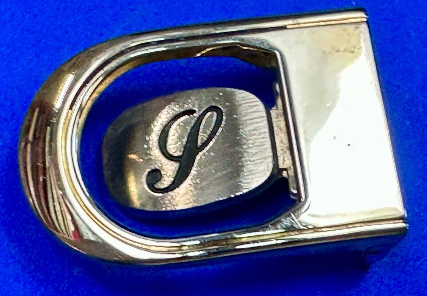 Vintage Letter monogram Initial P - Two Tone swinging belt buckle
