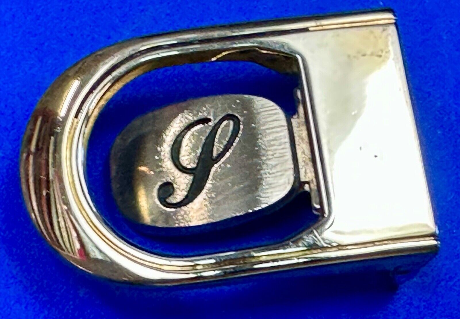 Vintage Letter monogram Initial P - Two Tone swinging belt buckle