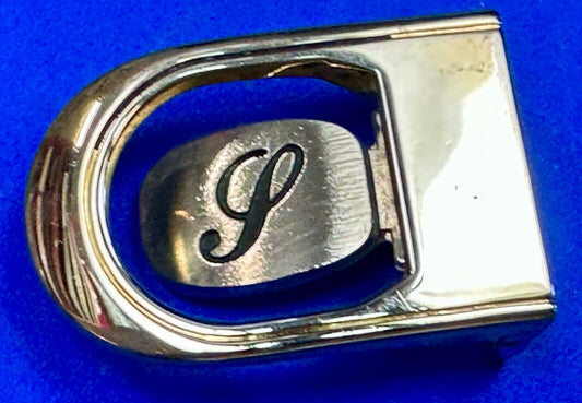 Vintage Letter monogram Initial P - Two Tone swinging belt buckle