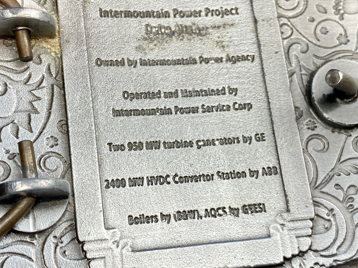 Vintage Intermountain Power Project belt buckle  Silver Anniversary HVDC PSC