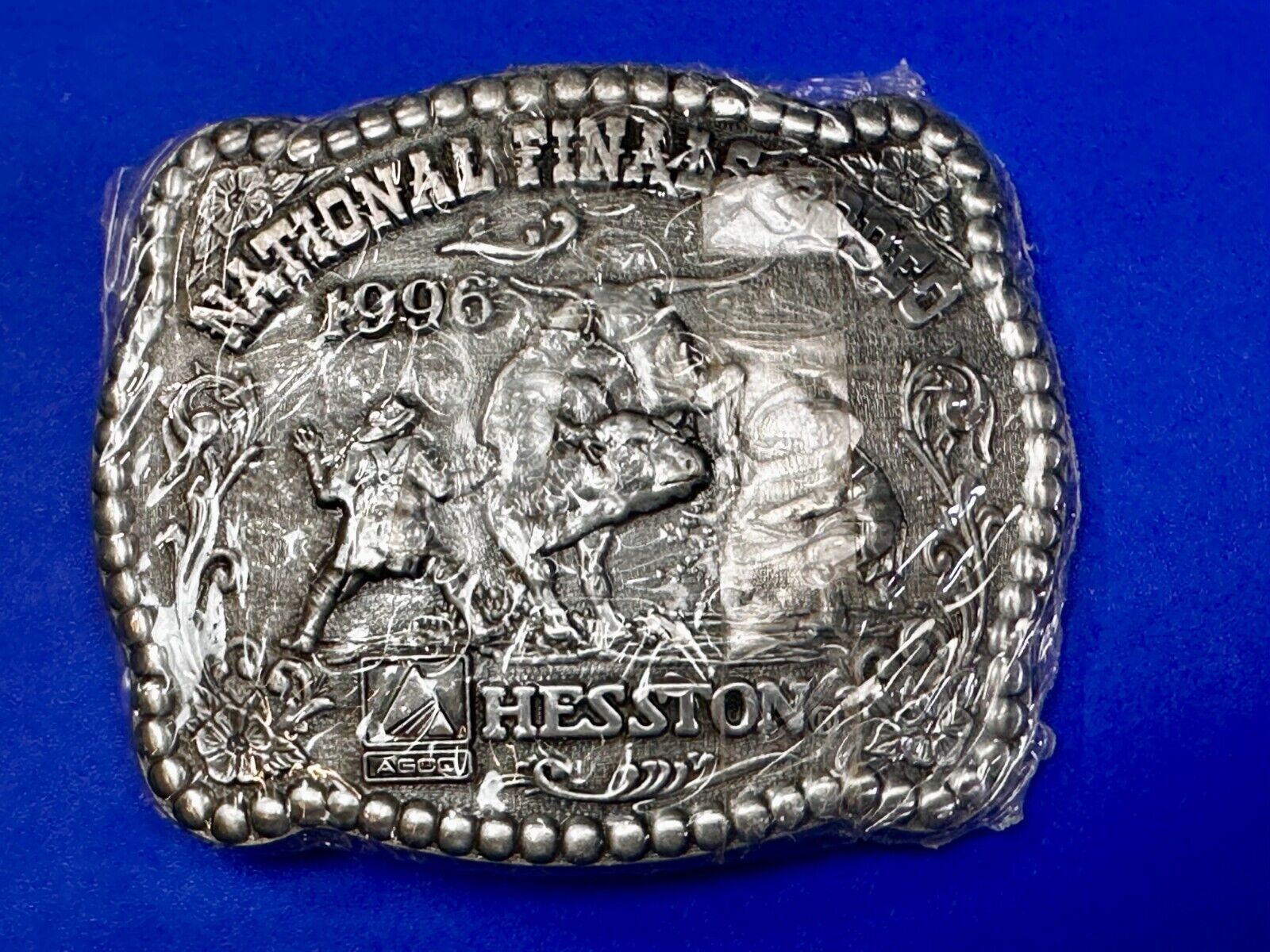 1996 Hesston NFR National Finals Rodeo Cowboys  NOS Western Belt Buckle