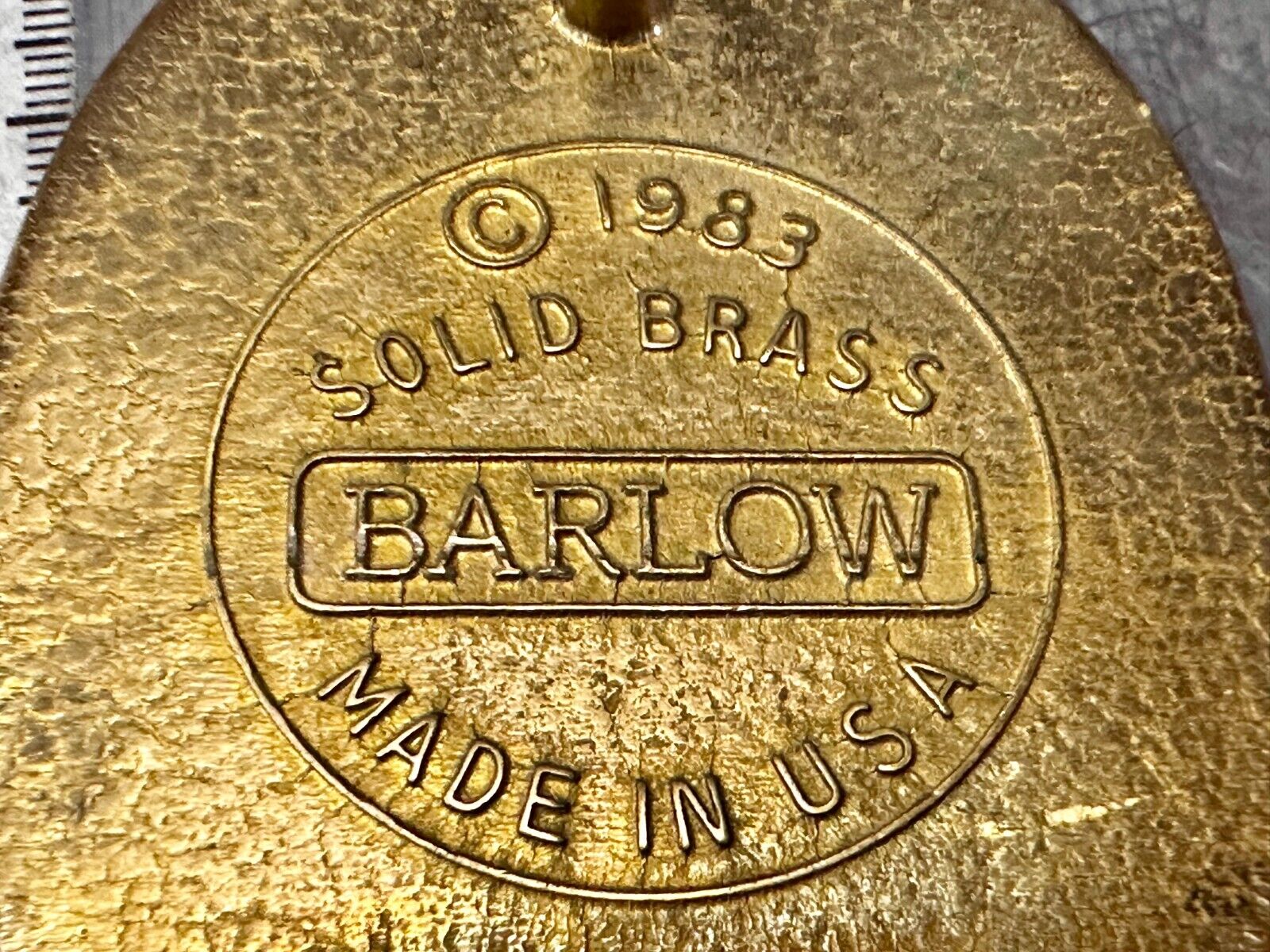 Two Flying Duck Mallards Faux Scrimshaw Solid Brass VTG 1983 Barlow Belt Buckle