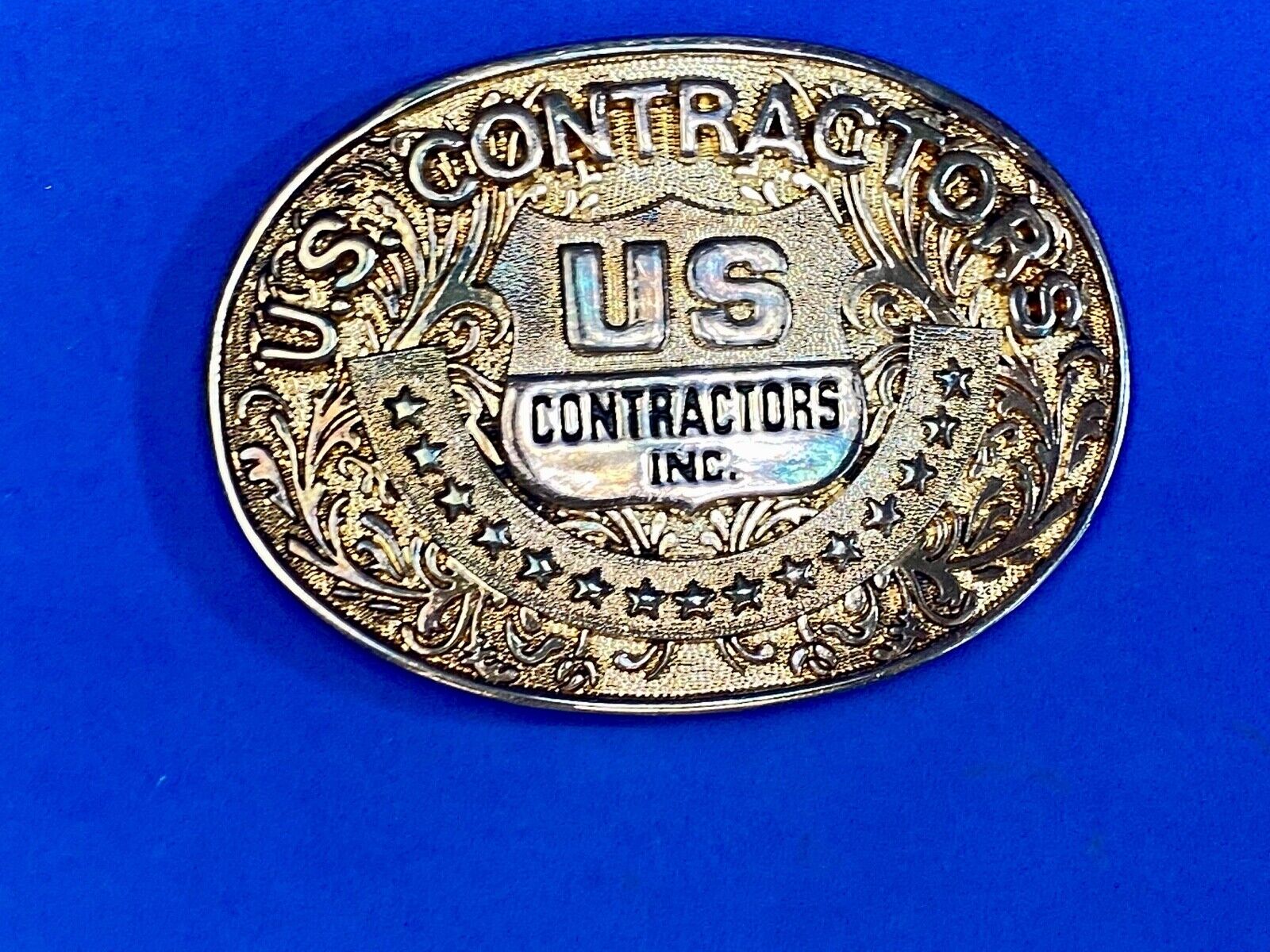 Us Contractors Inc Western Flower Swirl Belt Buckle By O.C. Tanner