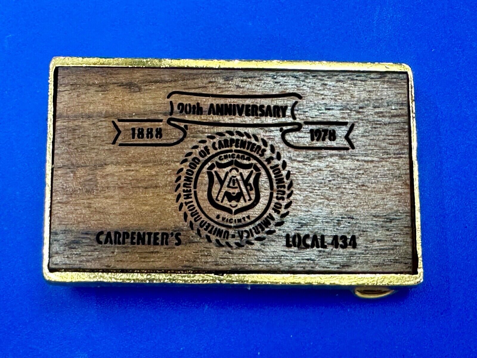 United Brotherhood of Carpenter's Union of America local 434 belt buckle