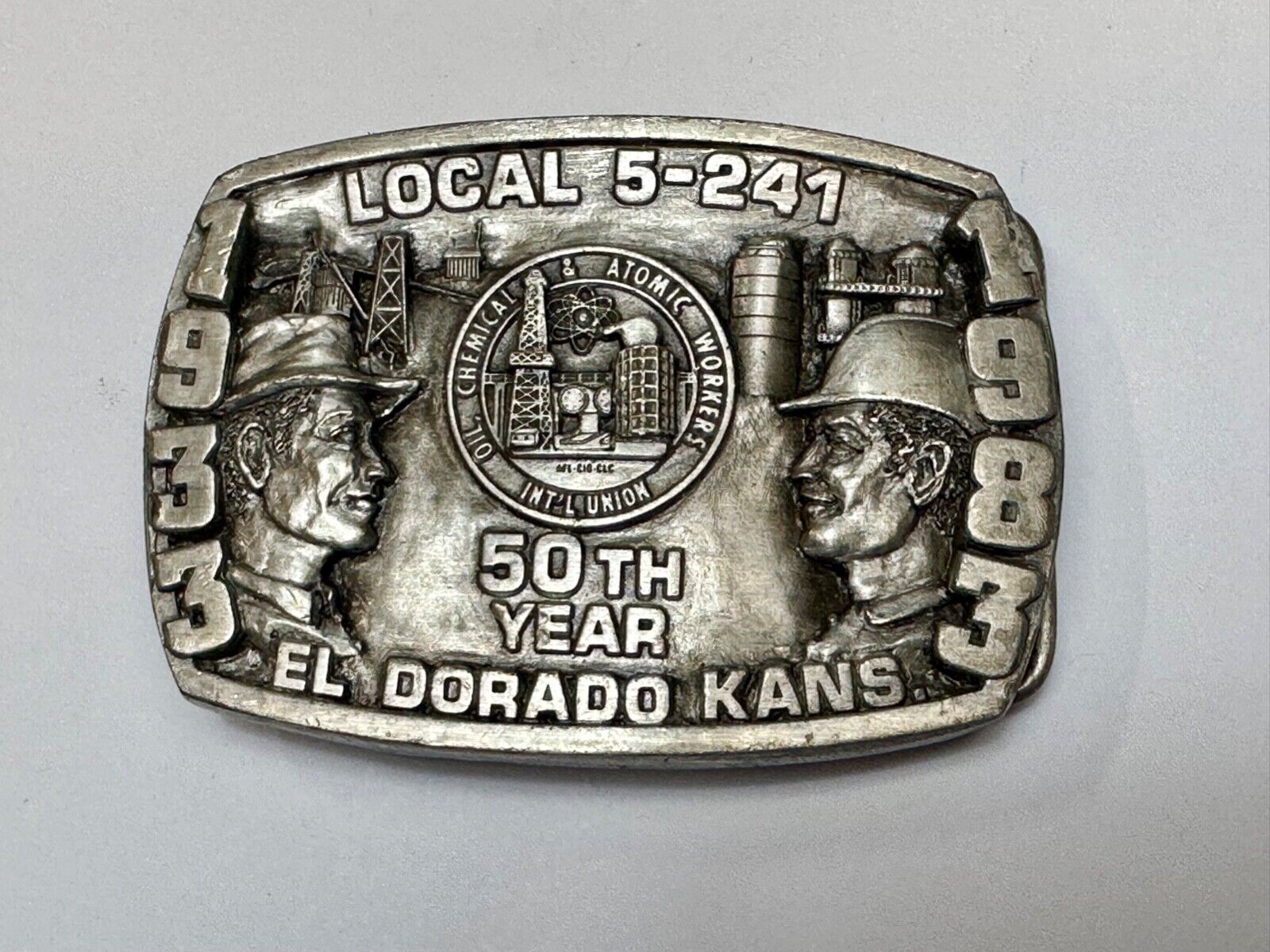 Vintage  1983 El Dorado Kansas Local union 5 241 50th yr celebration belt buckle