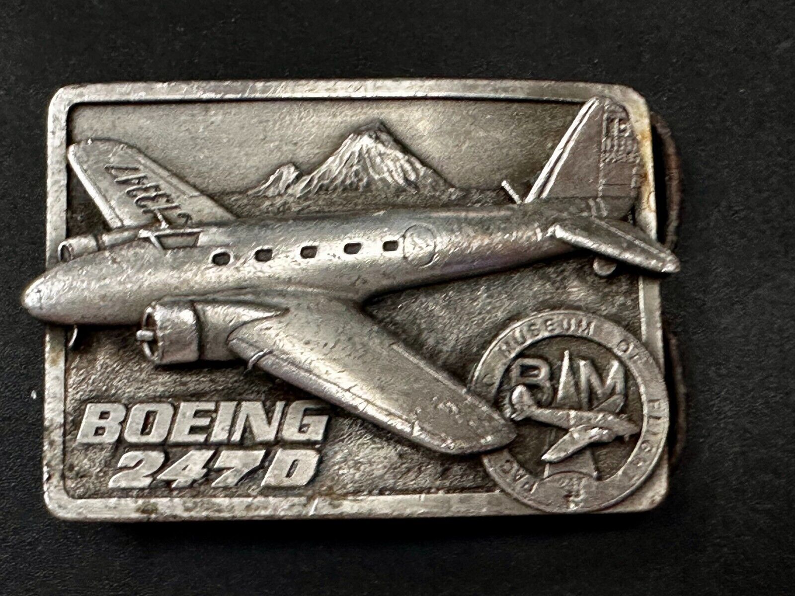 The Boeing 247D High Speed Aircraft Vintage 1986 Belt Buckle by Siskiyou