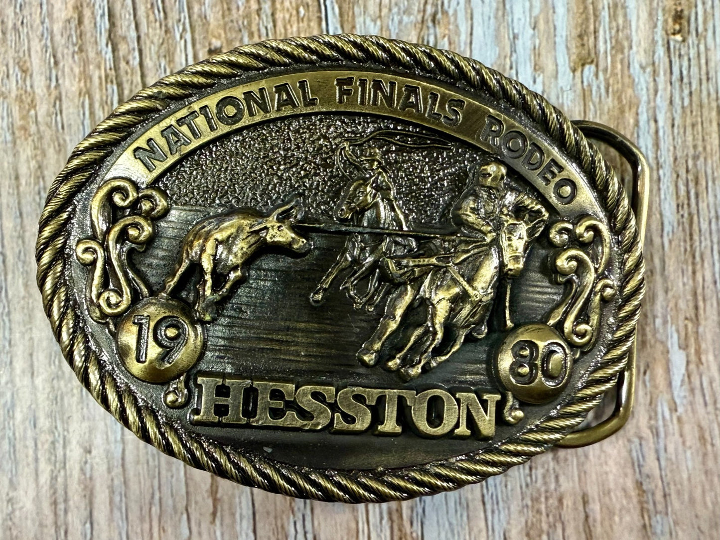 1980 Hesston NFR National Finals Rodeo Cowboys Western 6th Edition Belt Buckle