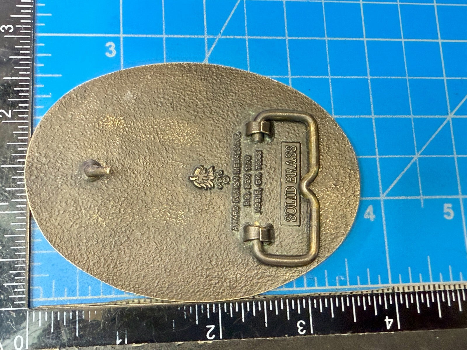 Bandera Texas State Seal , Oil, Star, Longhorn Vtg ADM Solid Brass Belt Buckle