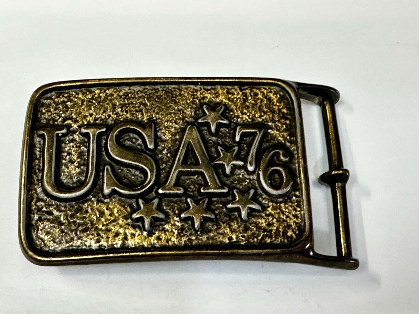 USA 76 Patriotic American Bicentennial Celebration Stars & Stripes Belt Buckle