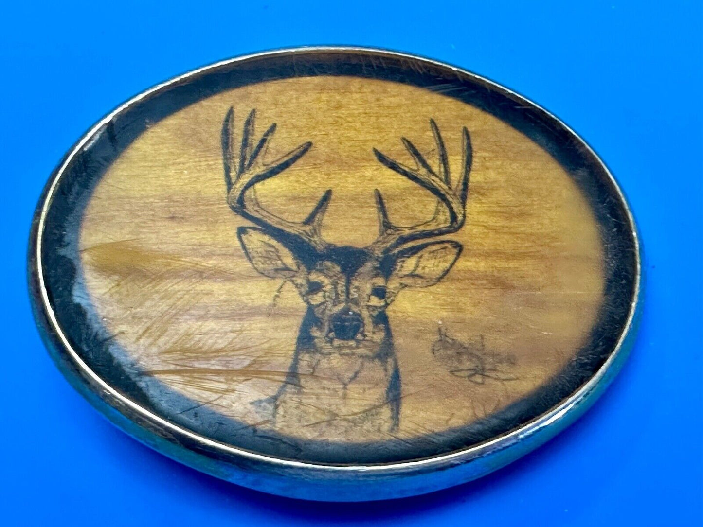 Deer Elk Buck Doe Gorgeous 1970s VON WEST Belt Buckle
