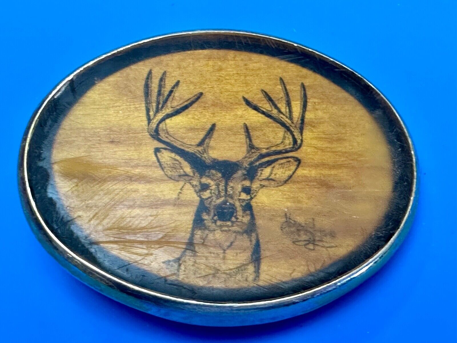 Deer Elk Buck Doe Gorgeous 1970s VON WEST Belt Buckle