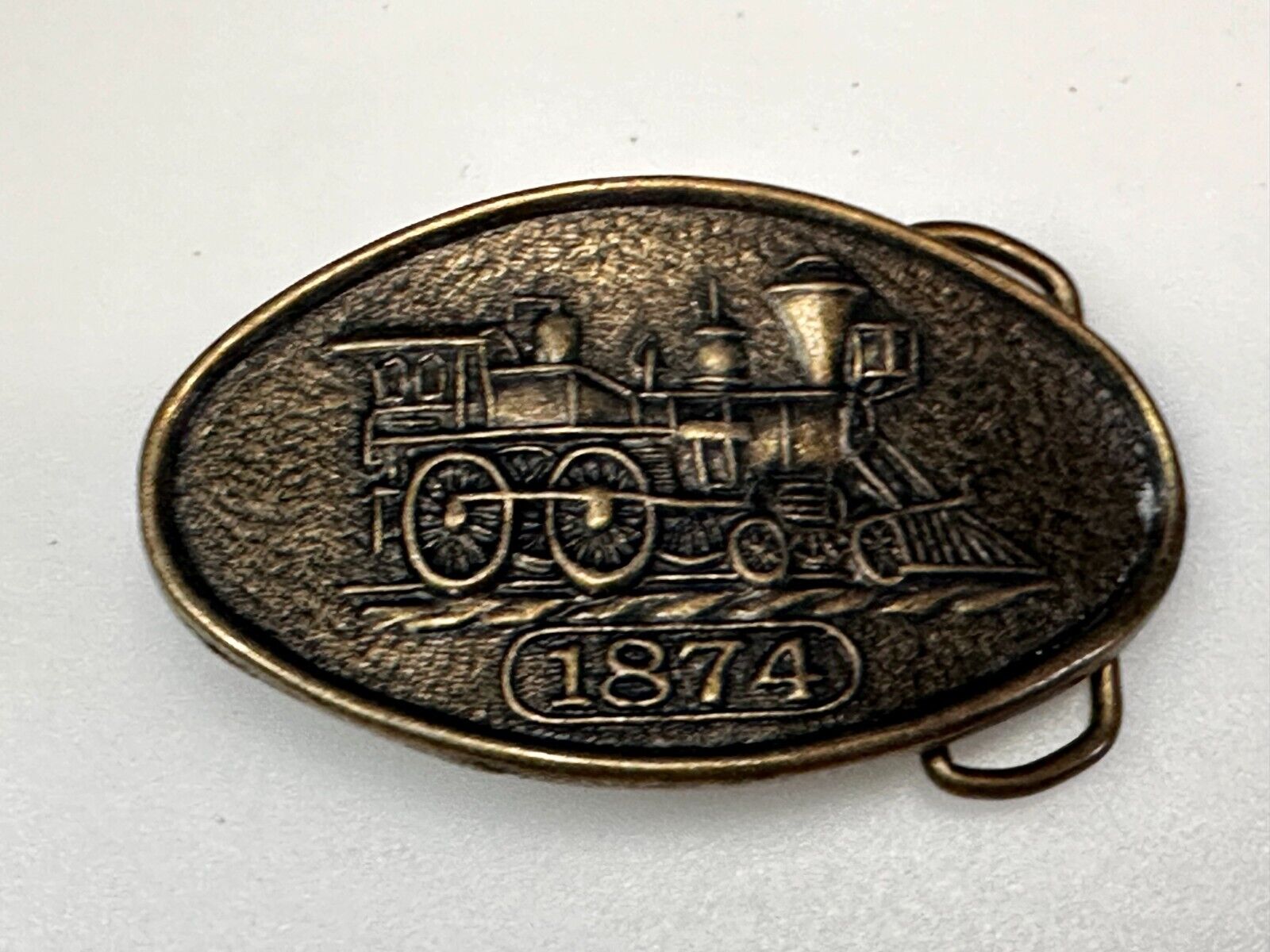 1874 Steam Engine Rail Road Railroad Train Vintage Belt Buckle