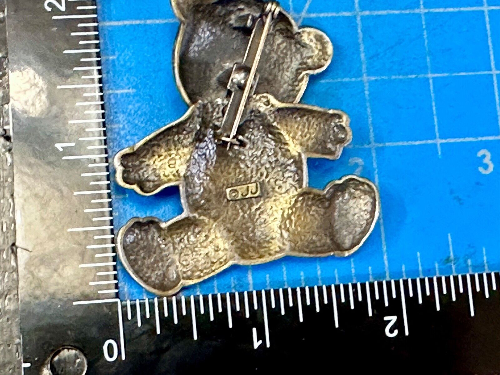 Vintage JJ Jonette Silver Tone Articulated Head Teddy Bear