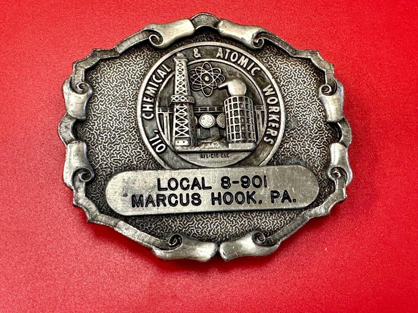 Union Oil Chemical Atomic Workers Local Marcus Hook PA  AFL-Cio belt buckle