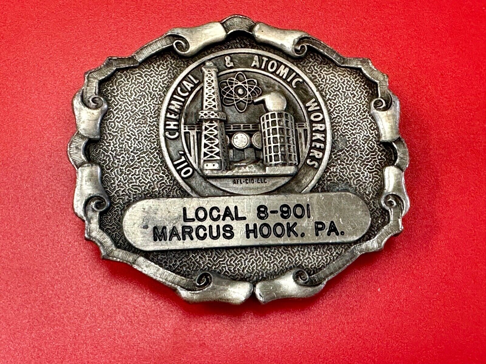 Union Oil Chemical Atomic Workers Local Marcus Hook PA  AFL-Cio belt buckle