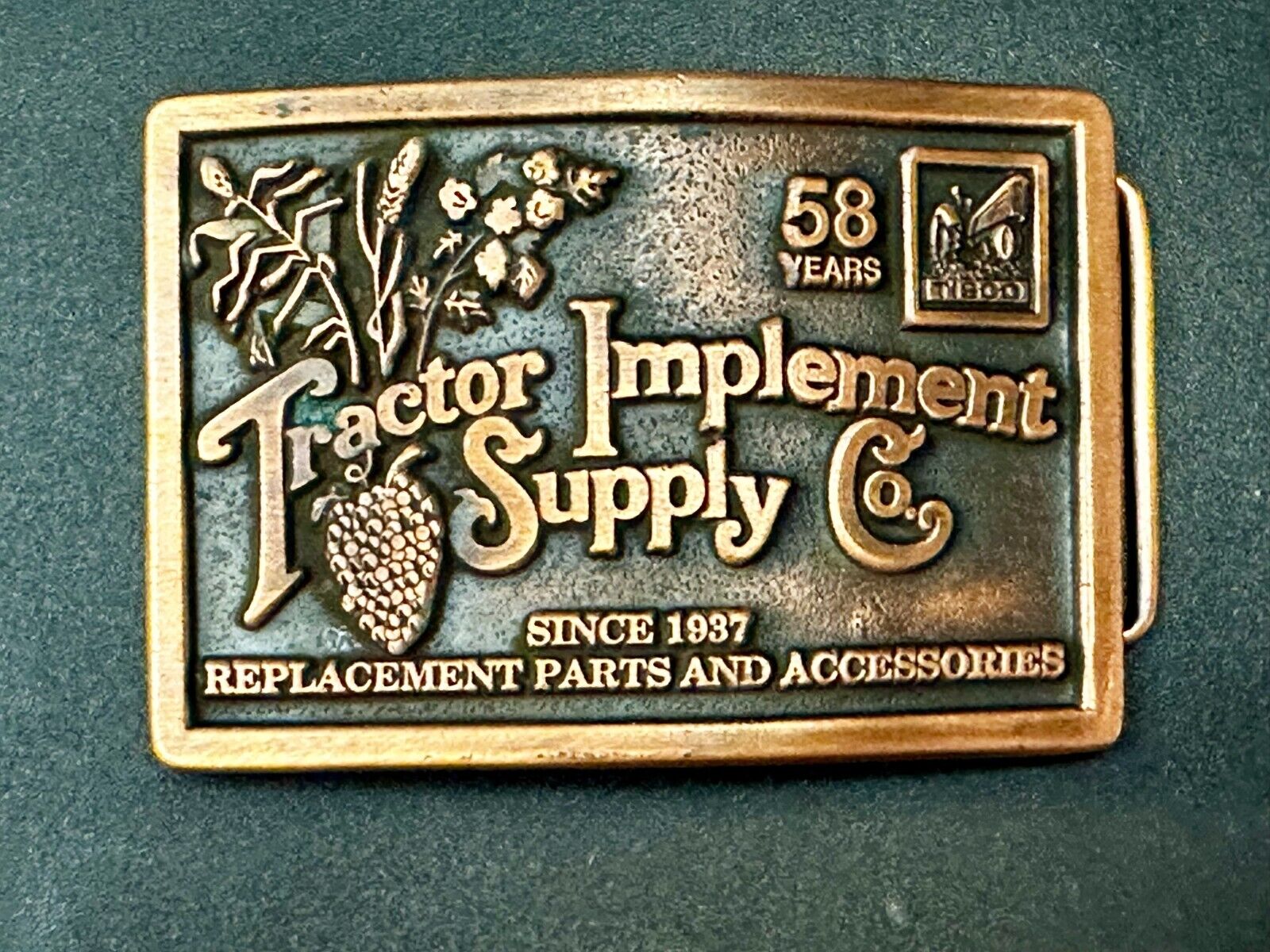 58 Years TISCO Tractor Implement Supply company NOS Belt Buckle by Speccast