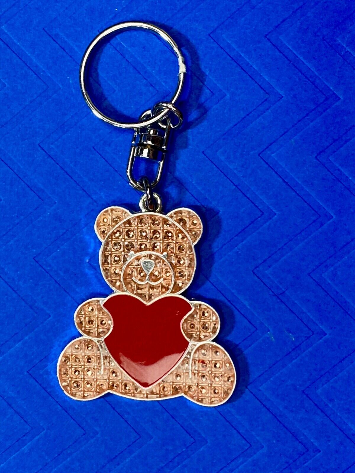 Adorable Teddy Bear holding Red Heart - Love Keychain - Key Ring Chain