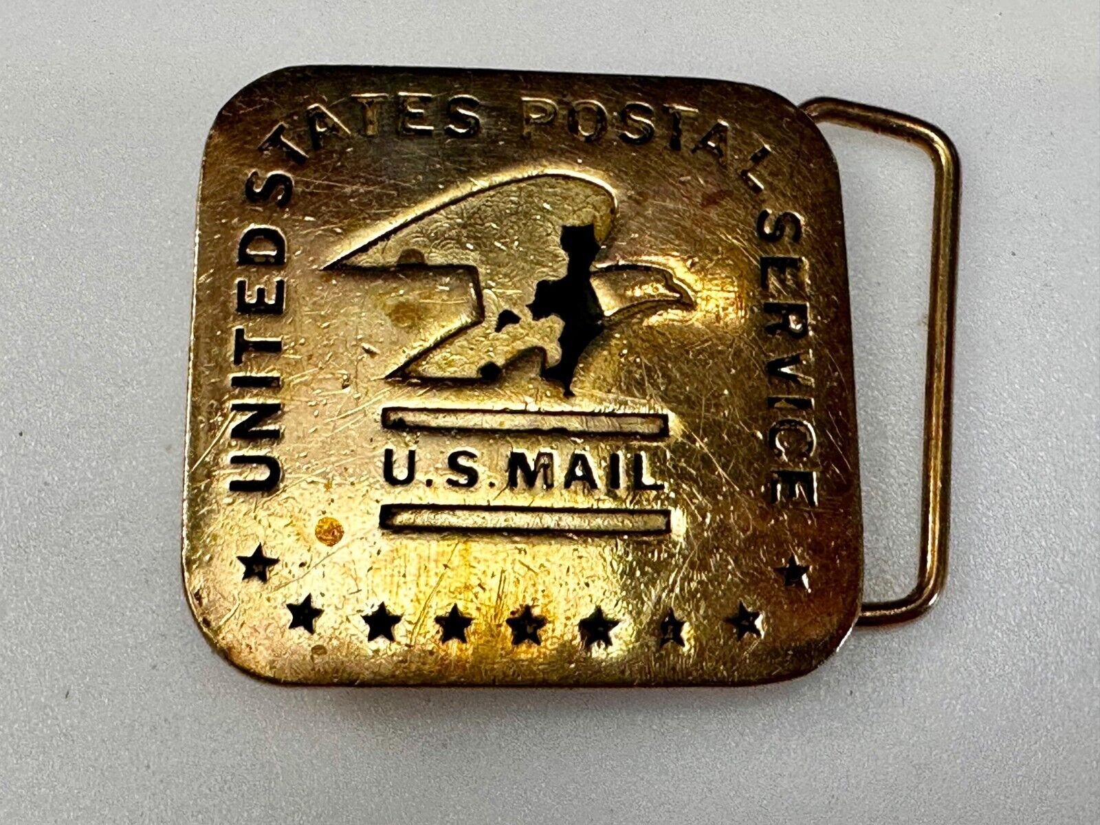 USPS United States Postal Service U.S Mail Solid Brass Belt Buckle