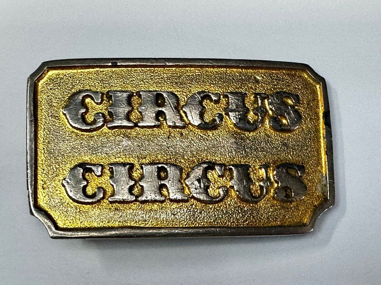 Vintage 1970s Circus Circus Hotel & Casino Gold-Tone Belt Buckle Rare Las Vegas