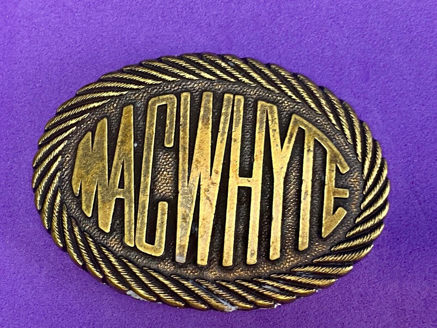Vintage Macwhyte Belt Buckle Canadian Wire Rope & Specialty Cable Manufacturer 