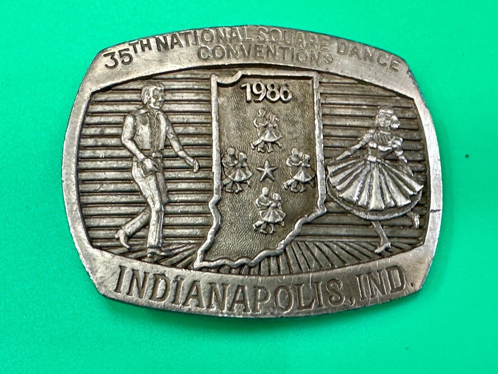 35th National Square Dance Convention 1986 Indianapolis IN Vintage belt buckle