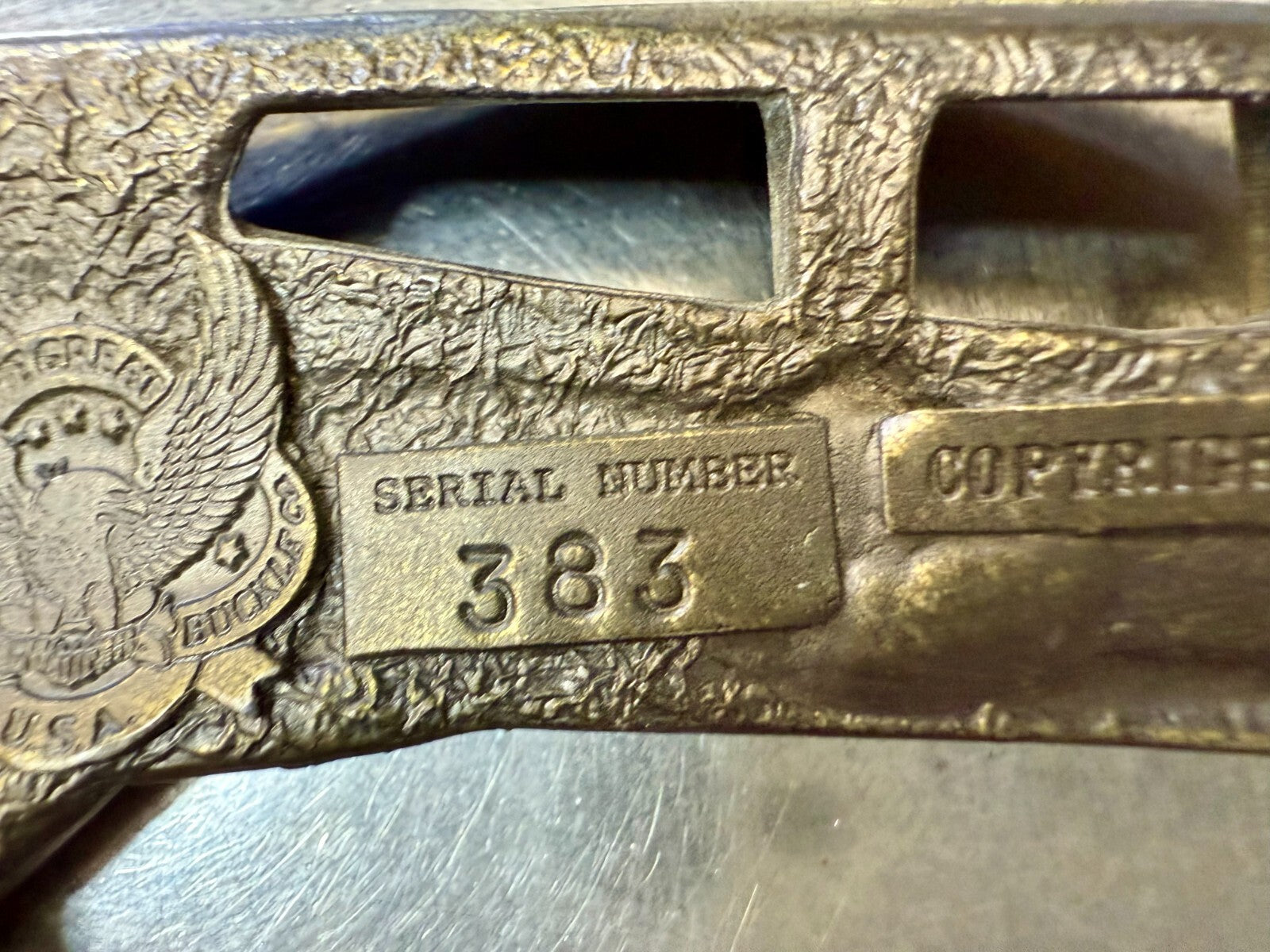 Biplane Airplane Fixed-Wing Aircraft Figural Cutout Vintage 1981 Belt Buckle