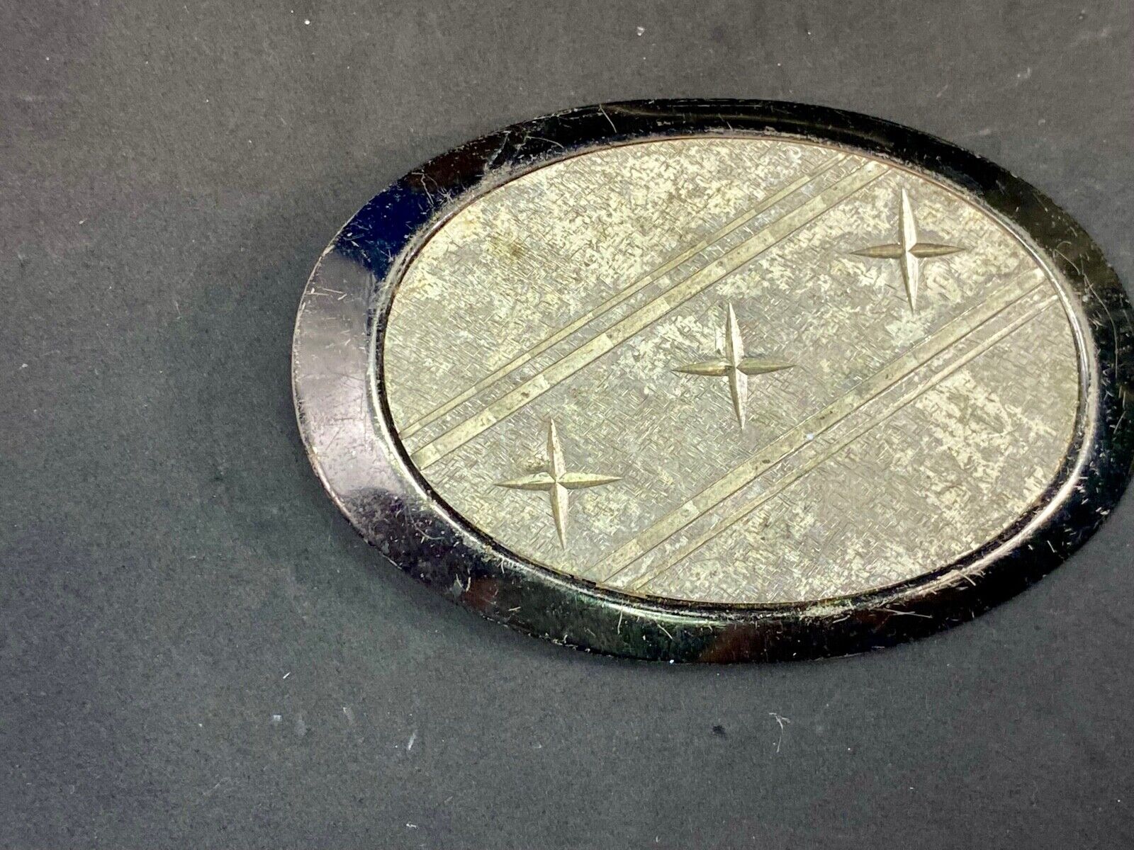 Three Stars - Star Light Star Bright Silver Color Oval Belt Buckle 