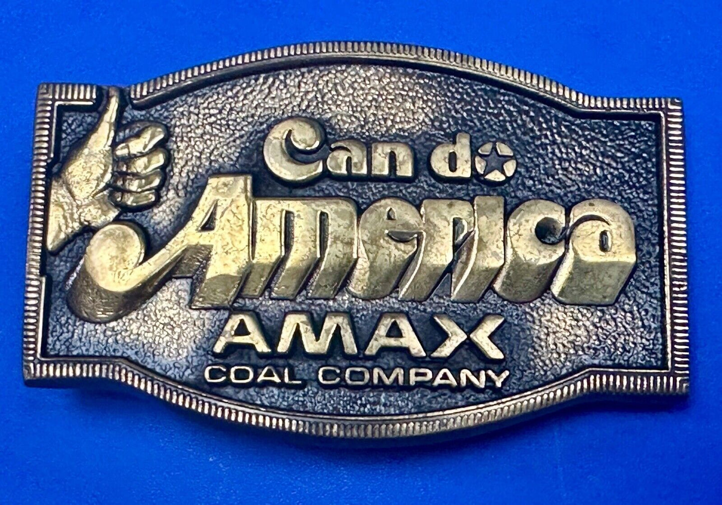 AMAX COAL COMPANY Can Do America Vintage Solid brass BTS belt buckle