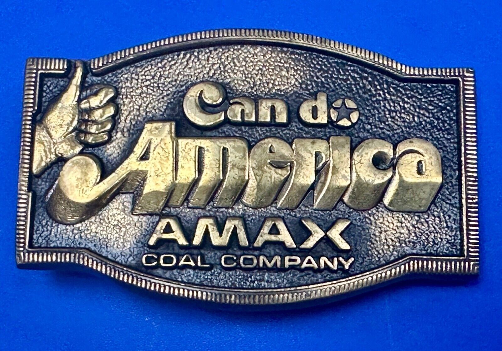 AMAX COAL COMPANY Can Do America Vintage Solid brass BTS belt buckle
