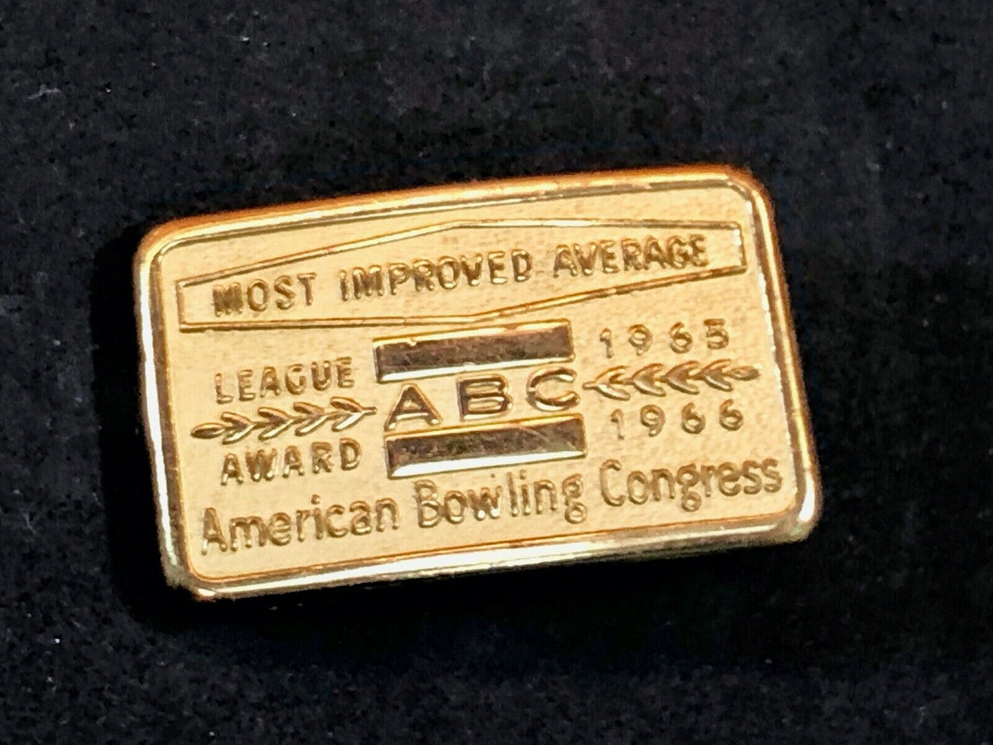 AMERICAN BOWLING CONGRESS MOST IMPROVED AVERAGE ABC LEAGUE AWARD BELT BUCKLE