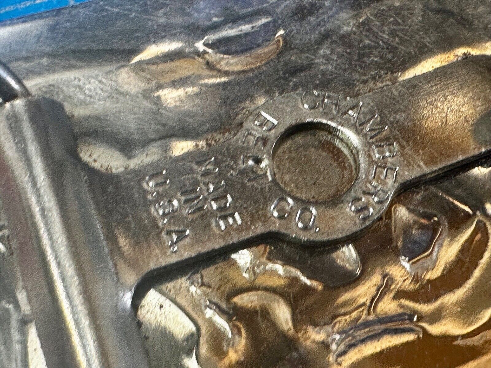 Vintage Chambers Horse Running Mustang nickel silver USA made Belt Buckle