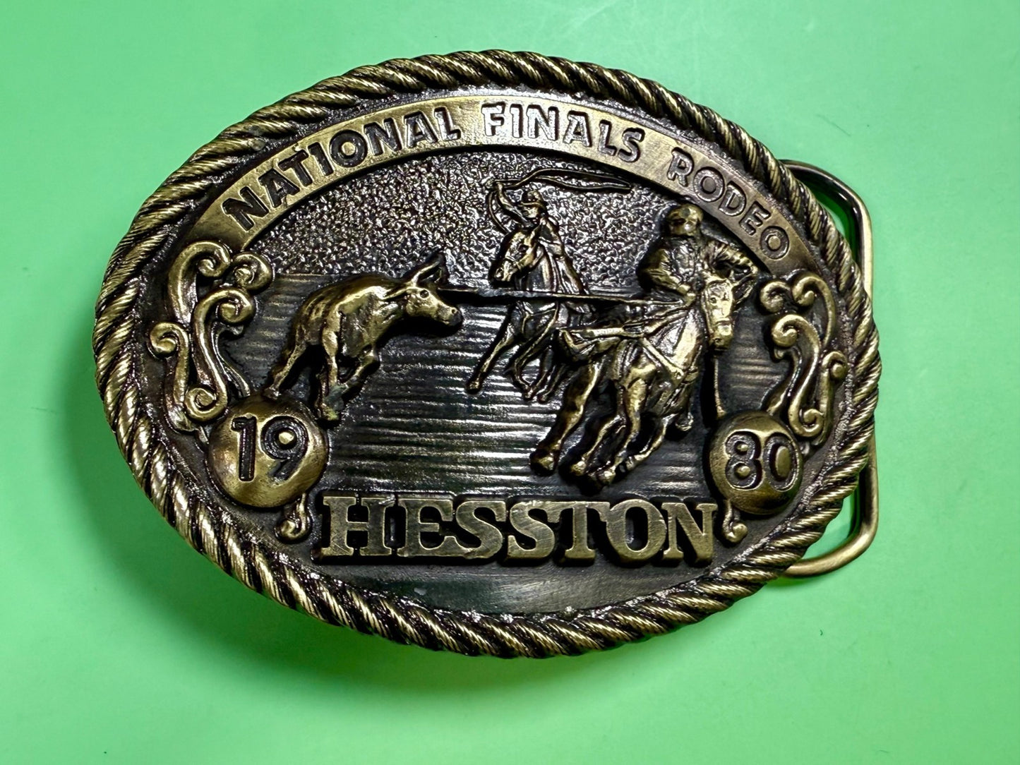 1980 Hesston NFR National Finals Rodeo Cowboys Western 6th Edition Belt Buckle