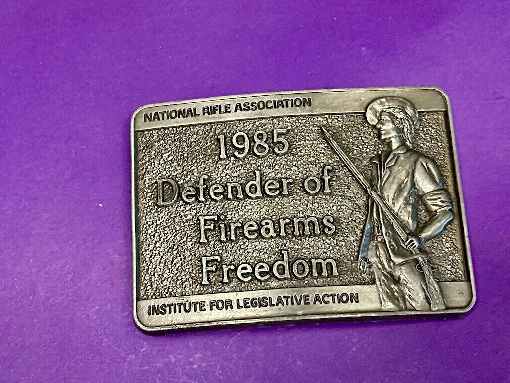 Vimntage 1985 Nra Defender Of Firearms Freedom Belt Buckle