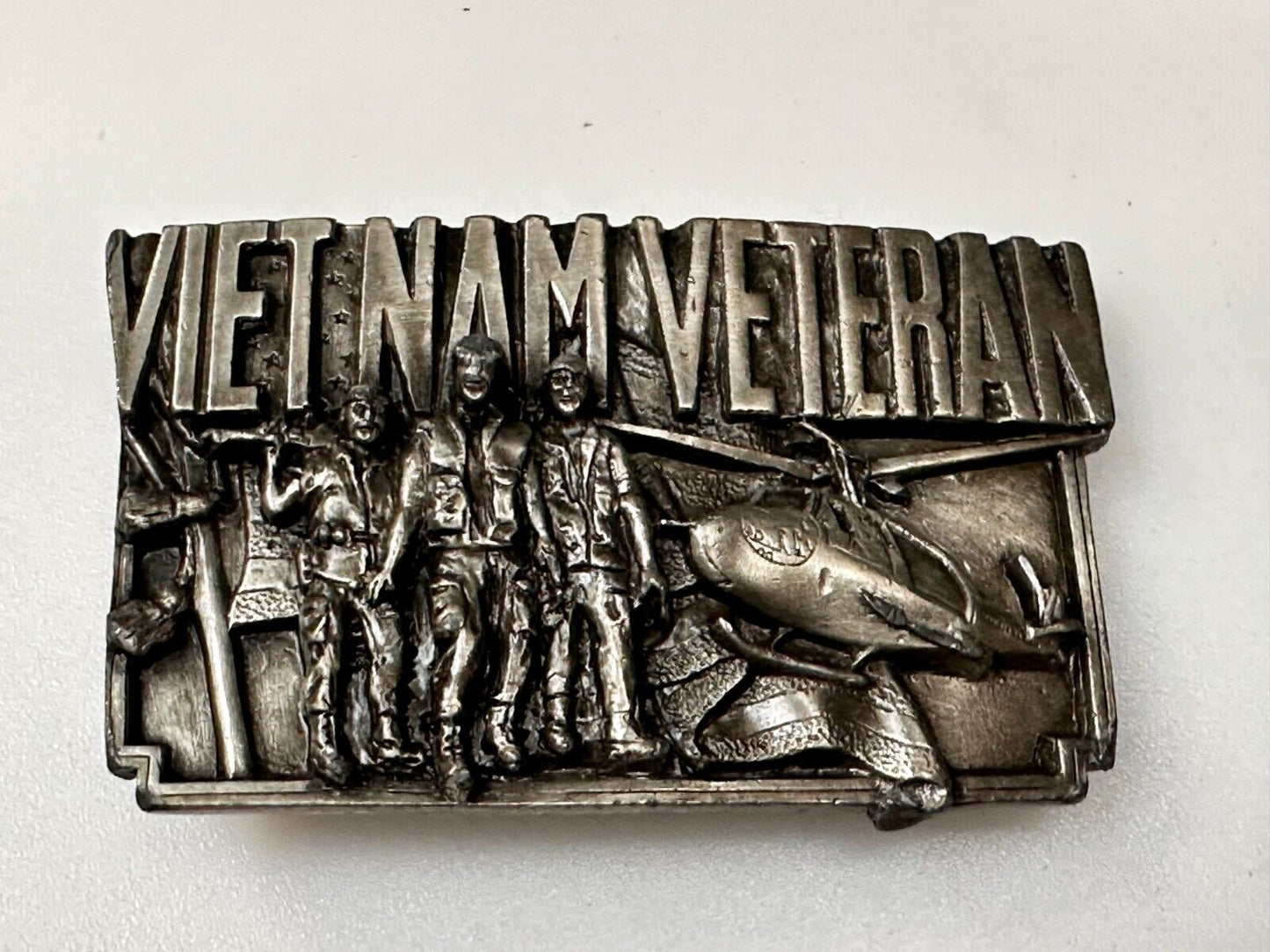 Veteran Vietnam Helicopter Soldiers Military Vtg 1983 Bergamot Belt Buckle