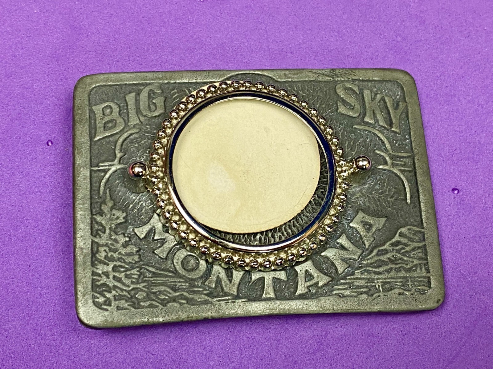 Big Sky Montana Nature Scene Vintage Blank Coin Collectors for Craft Belt Buckle