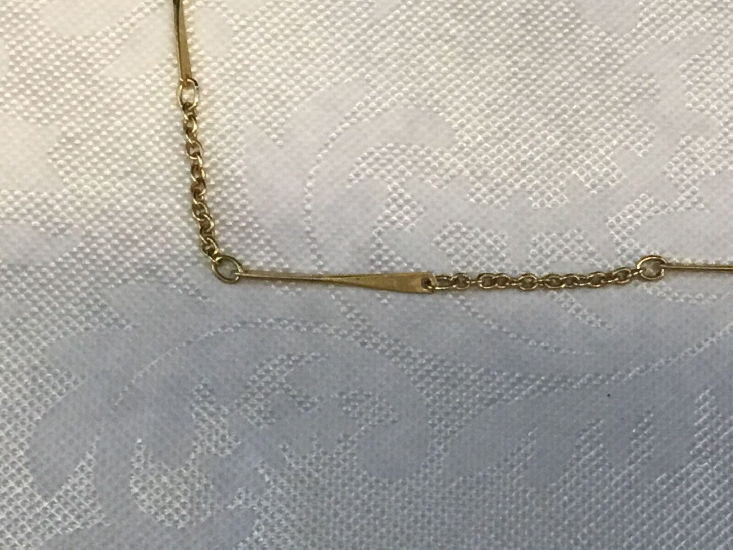 Avon Gold tone bar link - section necklace 26" long
