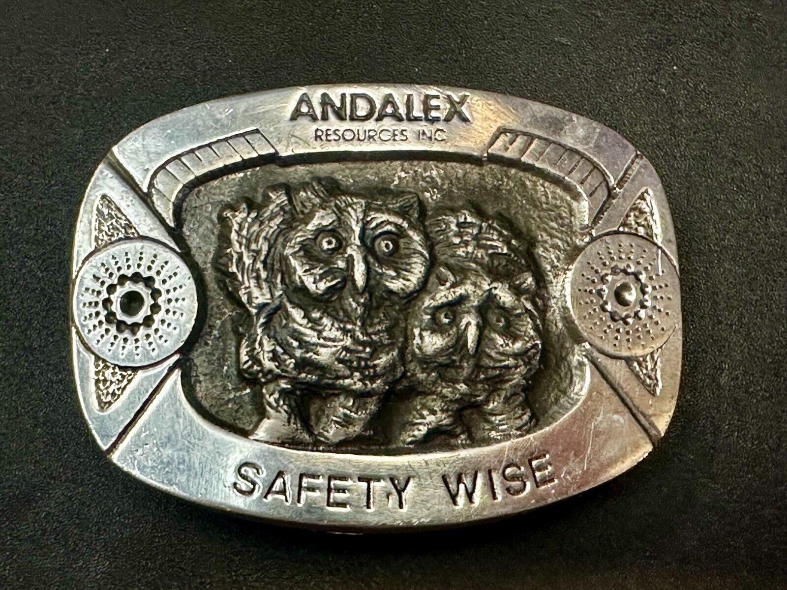 Andalex Resources Inc Safety Wise Night Owl Vintage Gary Prazen Belt Buckle