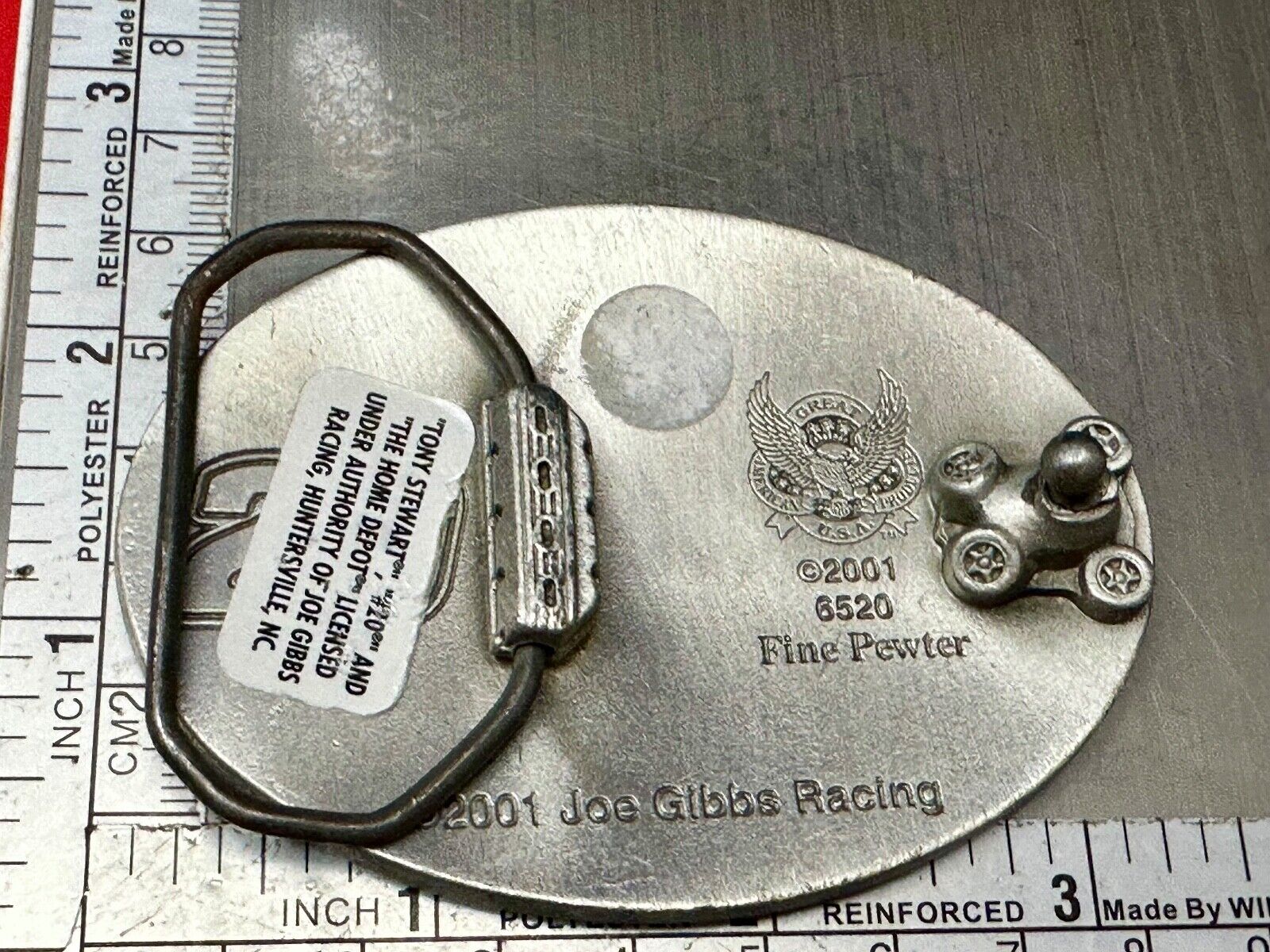 20 Tony Stewart Nascar 2001 Licensed Great American Products Gibbs Belt Buckle