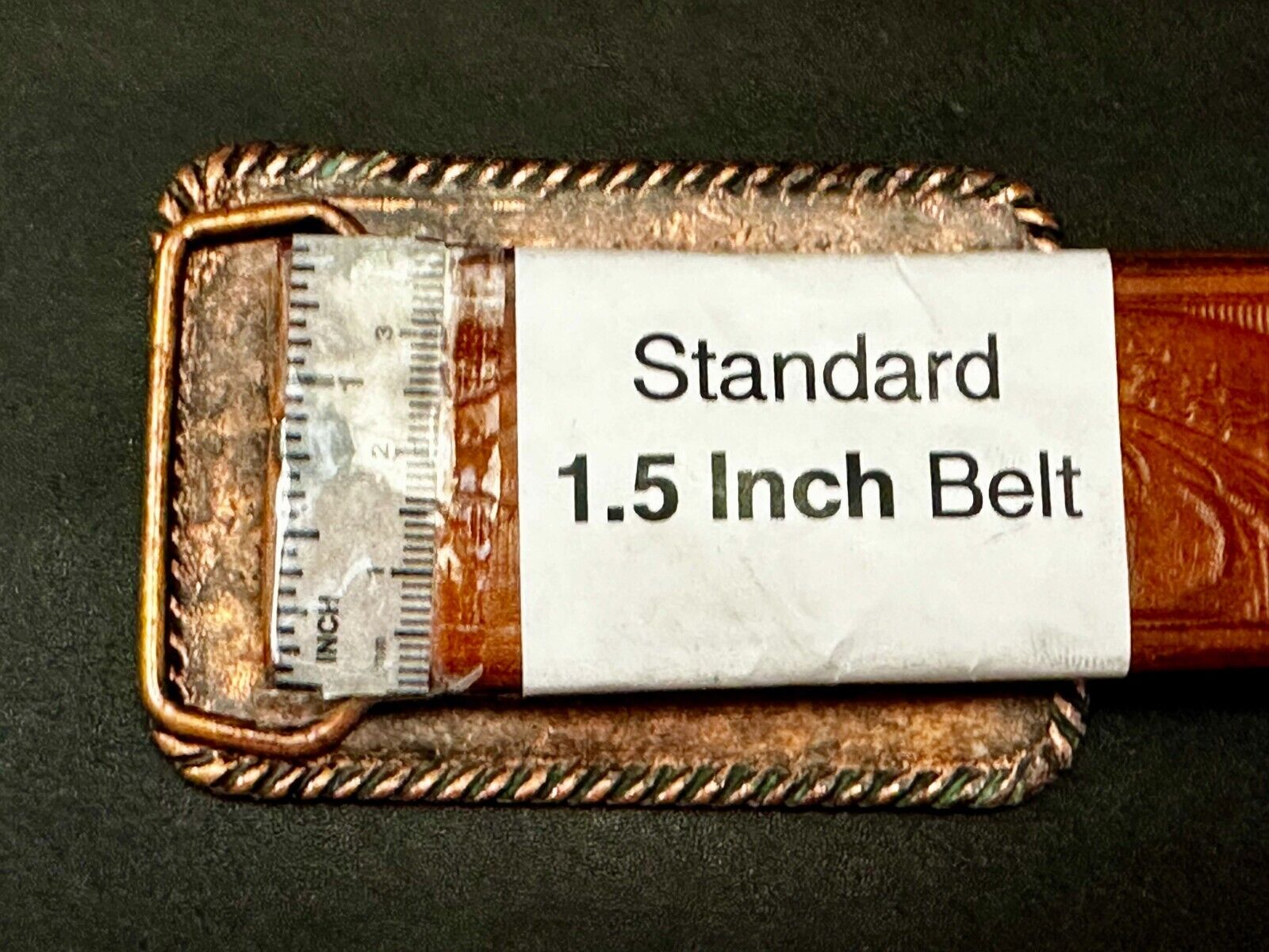 Artisan Hammered Dented Rope Border Rectangular Vintage Vibe Belt Buckle