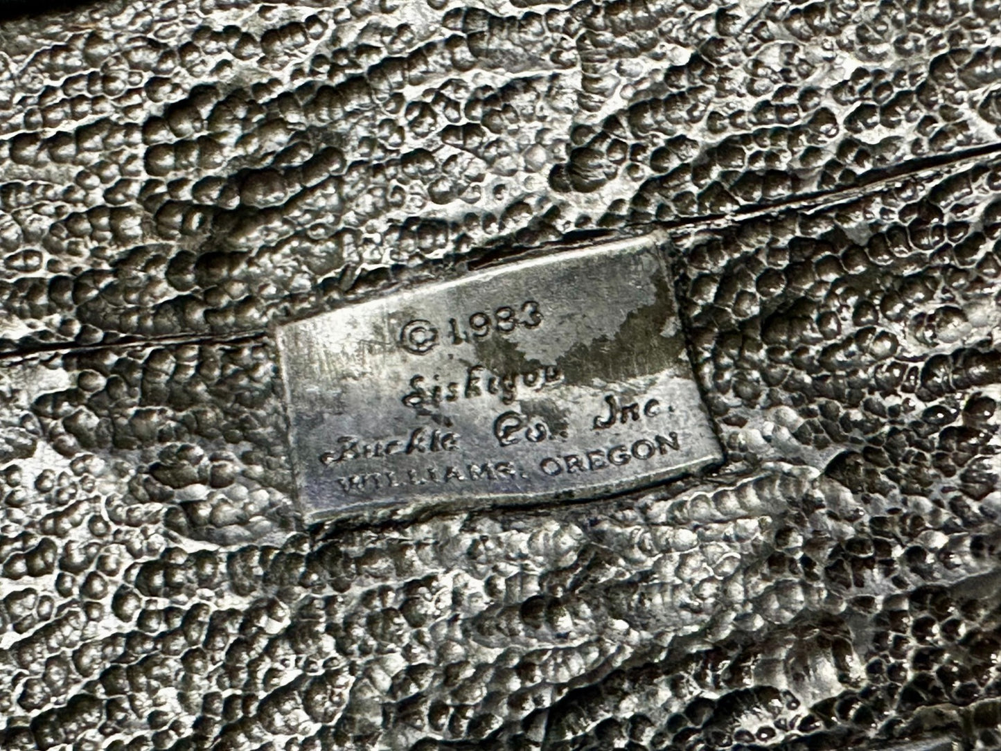 ALASKA WILDLIFE Animal Mountain Scene 1983 Commemorative Siskiyou Belt Buckle