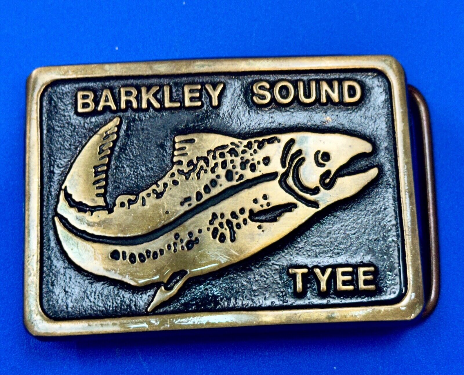 Barkley Sound Tree Fishing Fish Solid Bronze Sandcast belt buckle Rainbow Medals