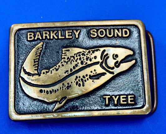 Barkley Sound Tree Fishing Fish Solid Bronze Sandcast belt buckle Rainbow Medals